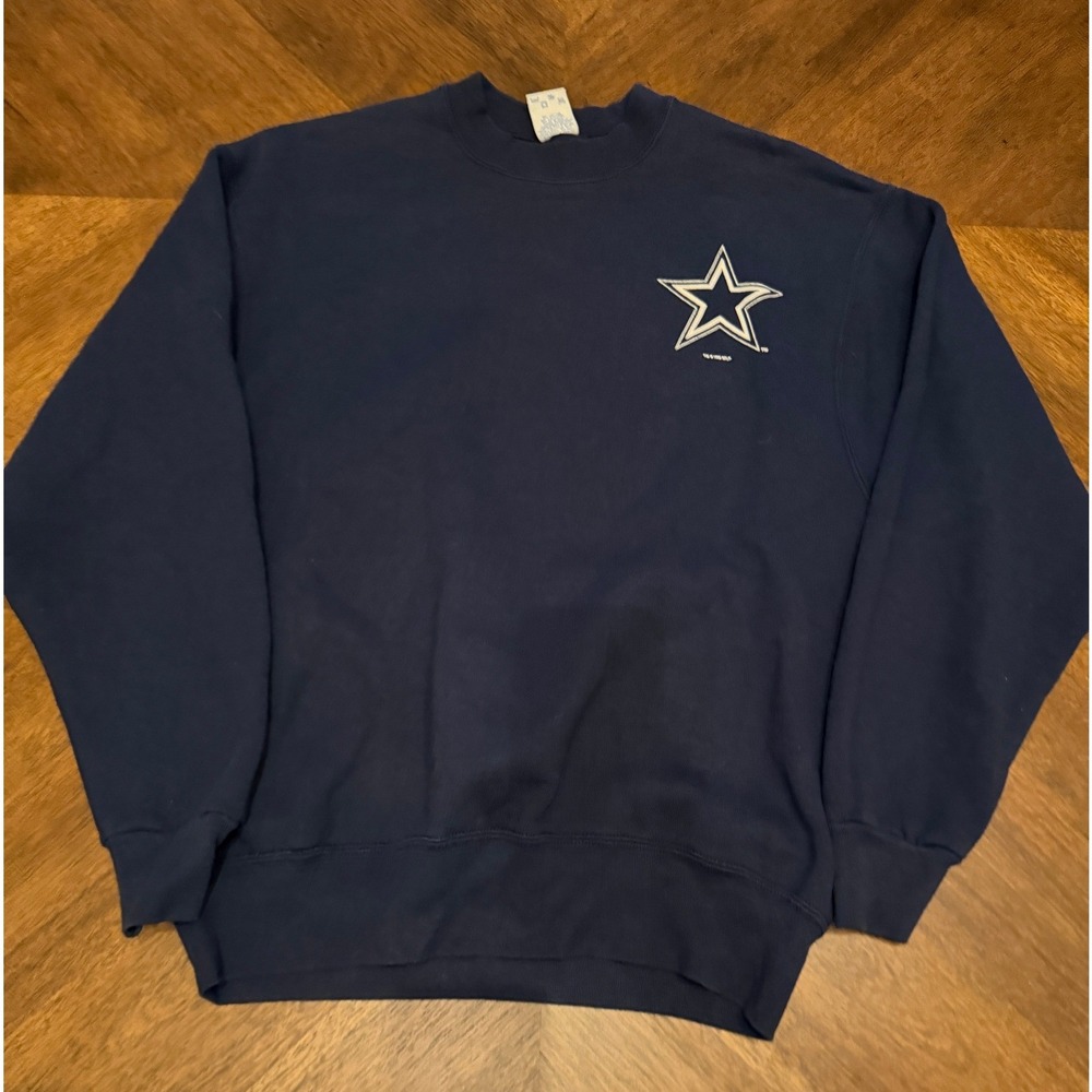 Vintage 1995 Dallas Cowboys Salem Sportswear Sweatshirt Navy Blue Mens Large USA